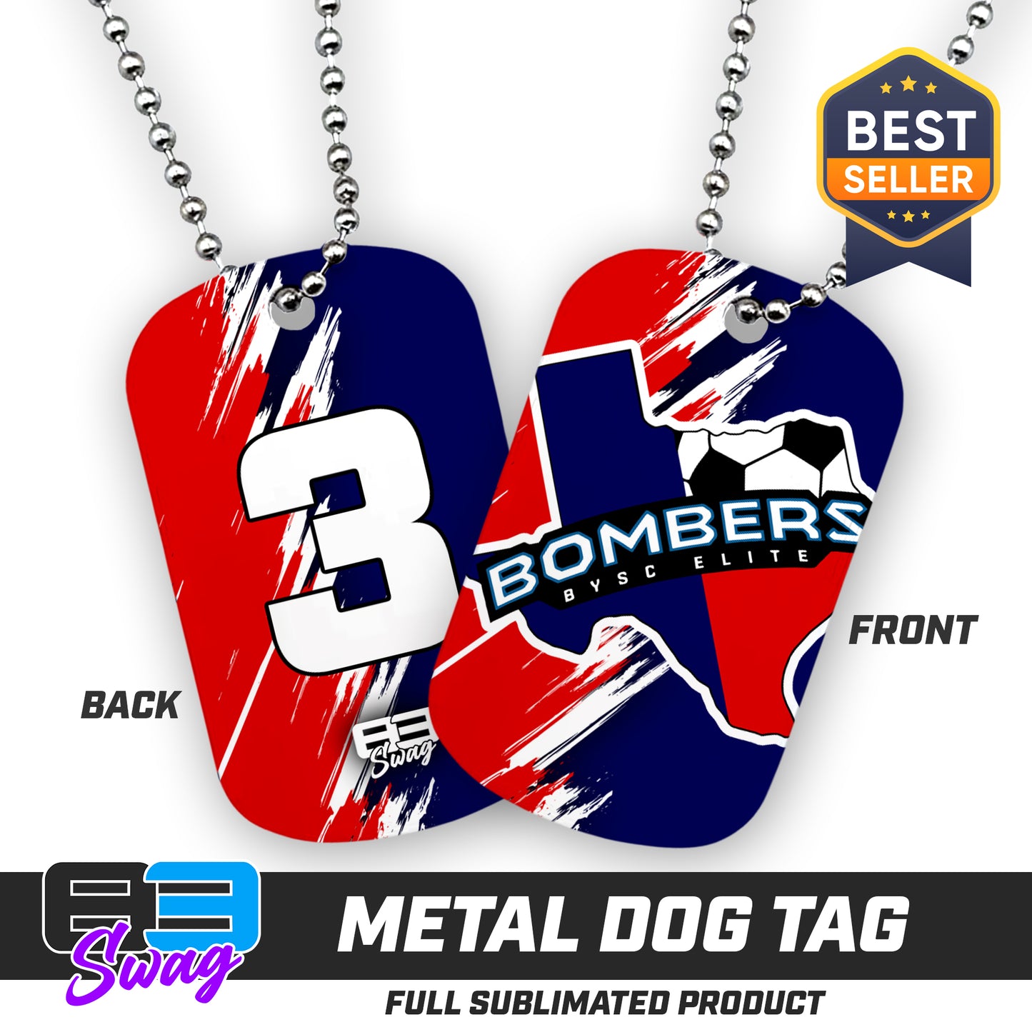 Double Sided Dog Tag - BYSC Bombers Soccer