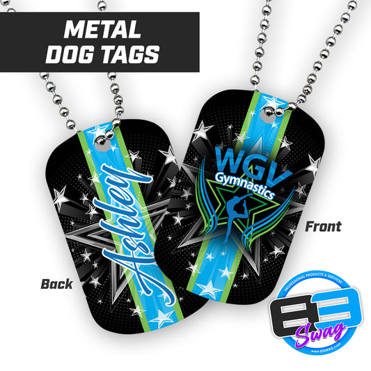 WGV Gymnastics BLACK - Double Sided Dog Tags - Includes Chain