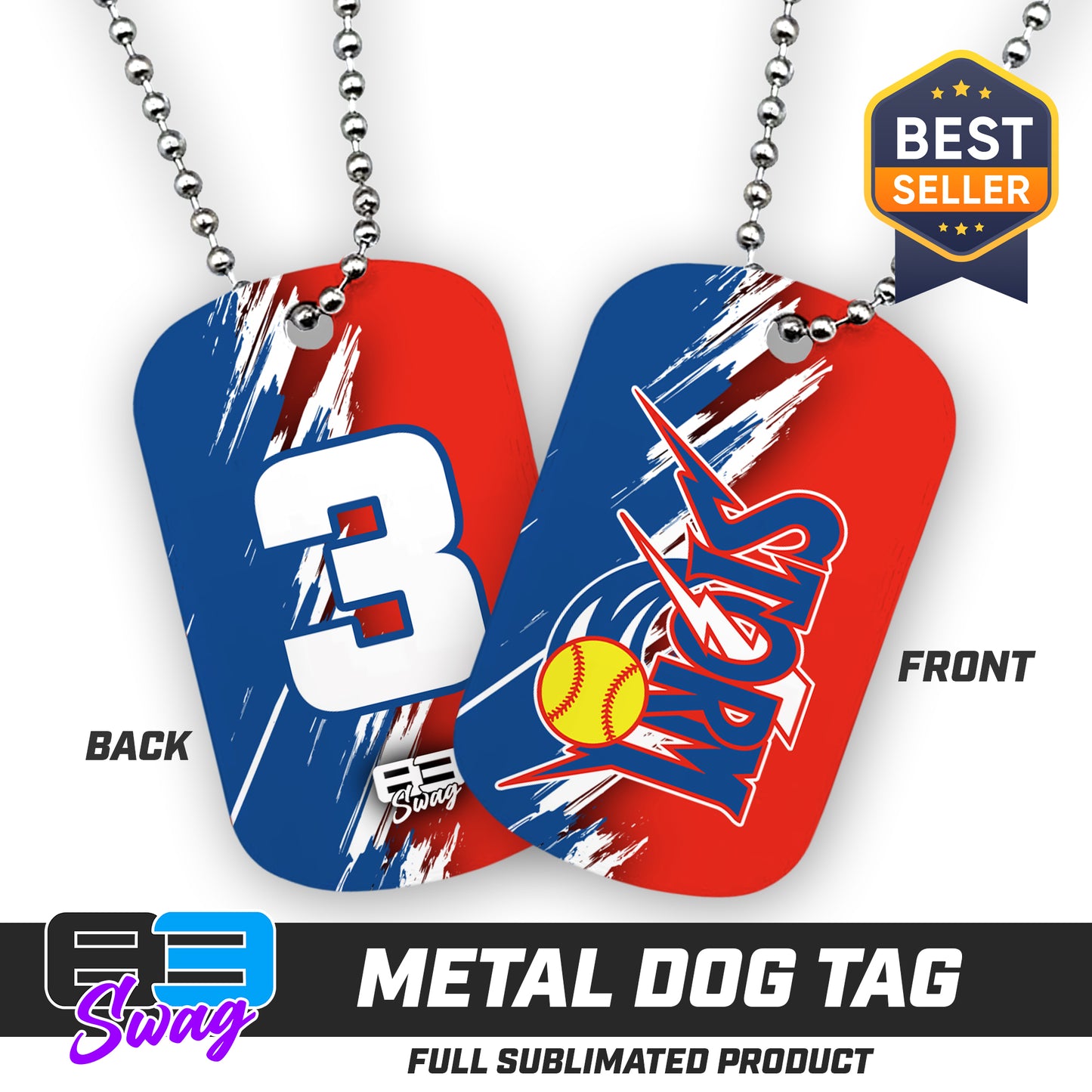 Double Sided Dog Tag - Sun City Storm Softball