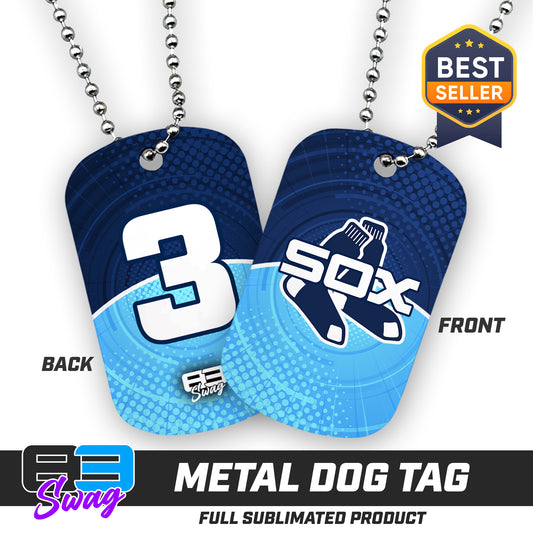 CUSTOM - Double Sided Dog Tag - Blue Sox Baseball