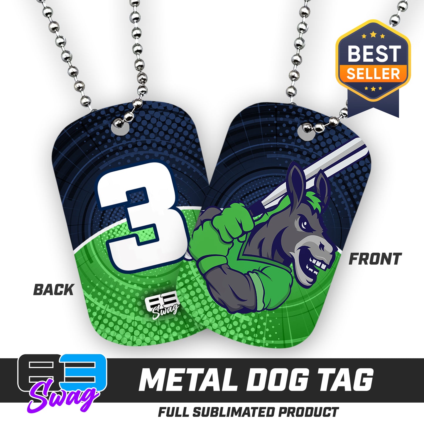 CUSTOM - Double Sided Dog Tag - Orlando Baseball Prospects - OBP - Swamp Donkeys