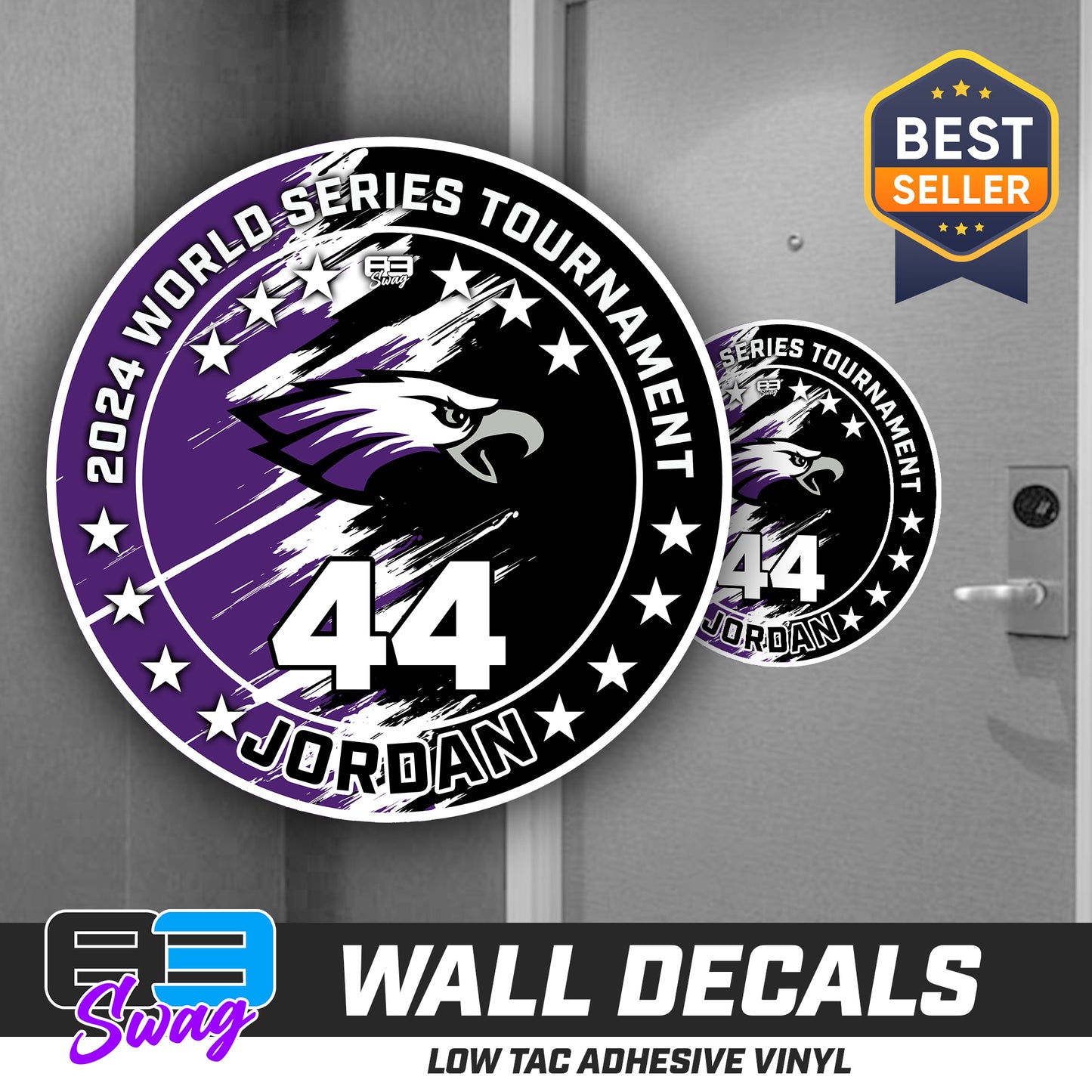 TEAM ORDER ONLY - LOW TAC WALL DECAL! - Bellmawr Purple Eagles