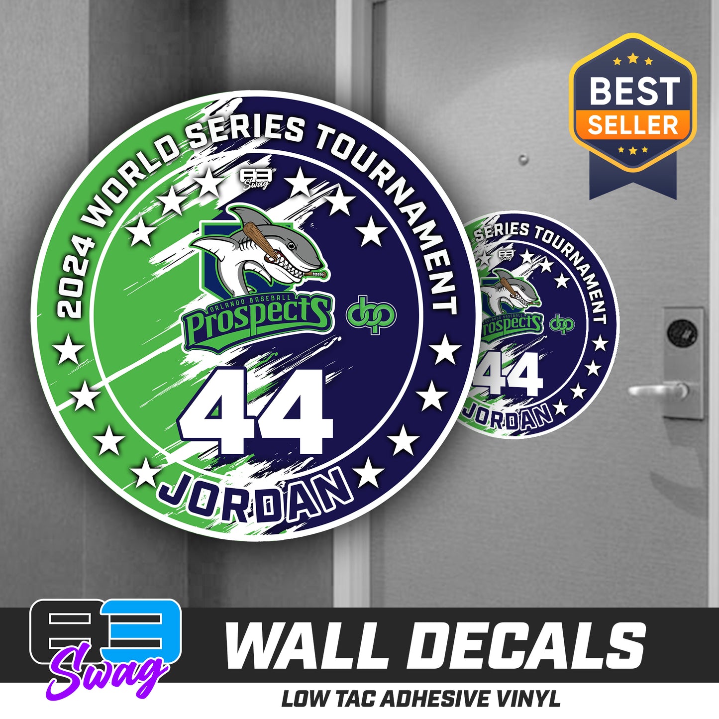 TEAM ORDER ONLY - LOW TAC WALL DECAL! - Orlando Baseball Prospects - Land Sharks