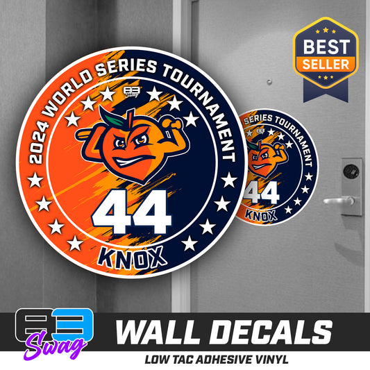 TEAM ORDER ONLY - LOW TAC WALL DECAL! - Peach Clobbers Baseball