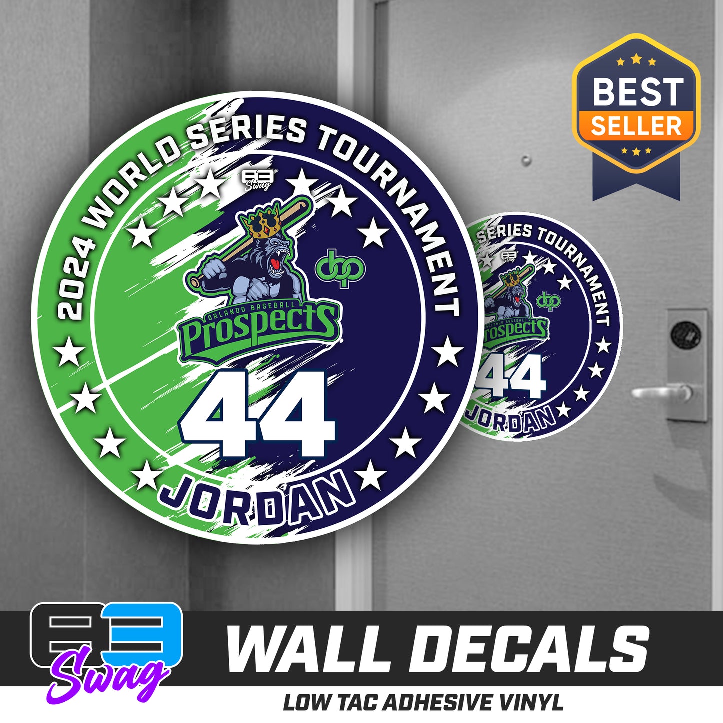 TEAM ORDER ONLY - LOW TAC WALL DECAL! - Orlando Baseball Prospects - Gorilla Kings