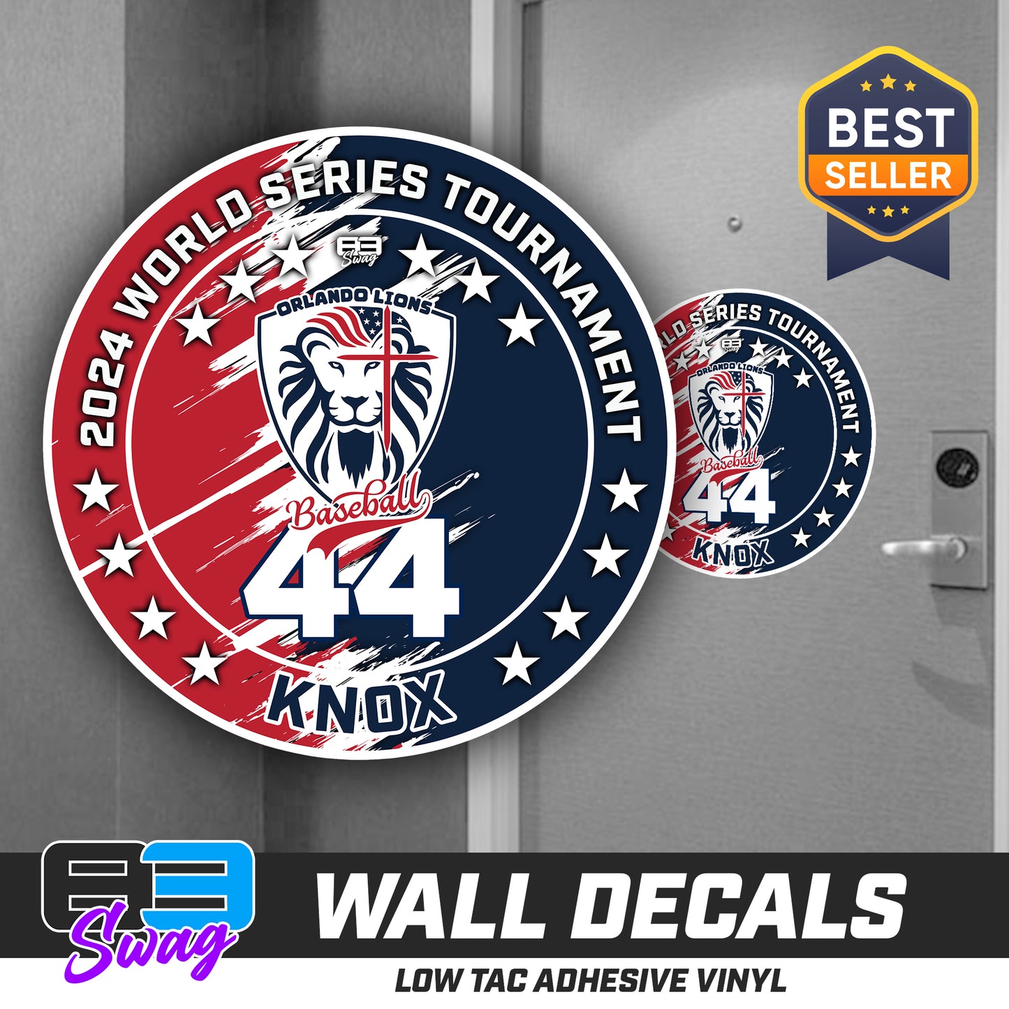 TEAM ORDER ONLY - LOW TAC WALL DECAL! - Orlando Lions Baseball