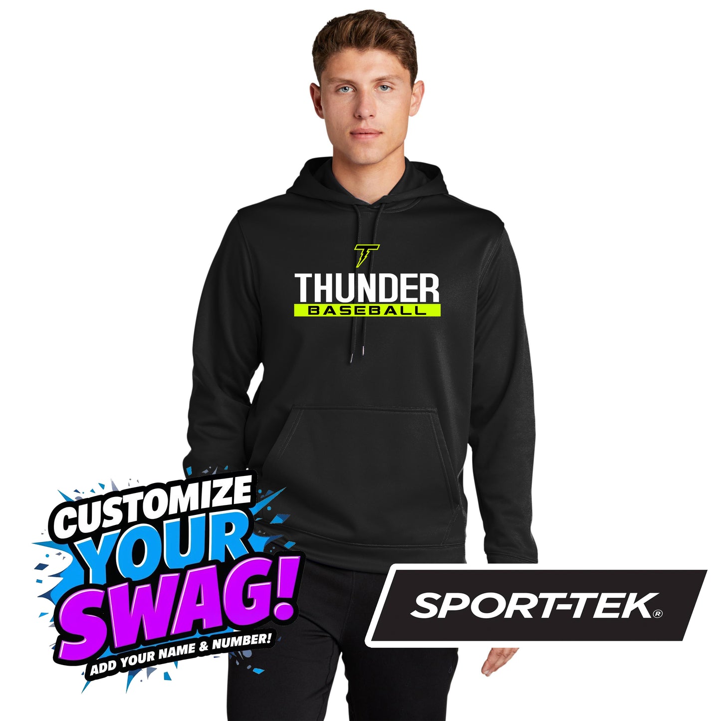 Sport-Tek Sport-Wick Fleece Hooded Pullover F244 - Ponte Vedra Thunder Baseball
