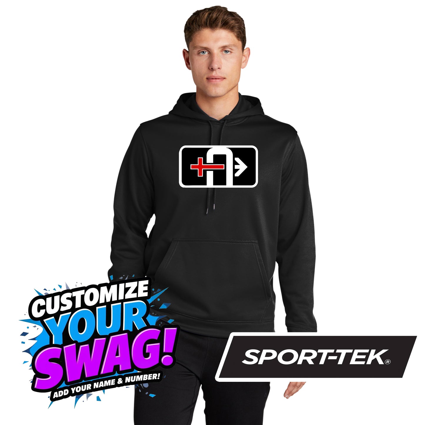 Sport-Tek Sport-Wick Fleece Hooded Pullover F244 - Arrows Baseball