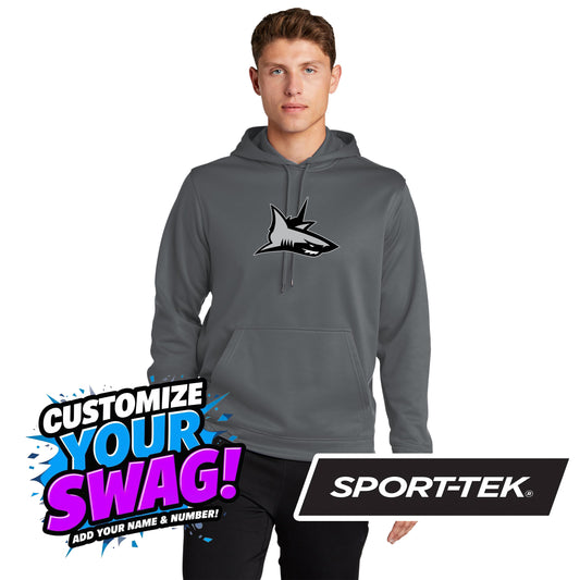 Sport-Tek Sport-Wick Fleece Hooded Pullover F244 - PVAA Sharks Baseball