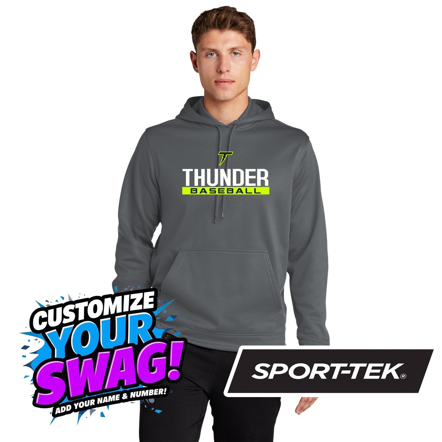 Sport-Tek Sport-Wick Fleece Hooded Pullover F244 - Ponte Vedra Thunder Baseball
