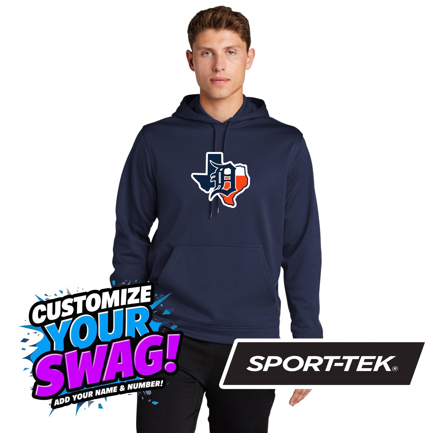 Sport-Tek Sport-Wick Fleece Hooded Pullover F244 - Dallas Tigers Baseball