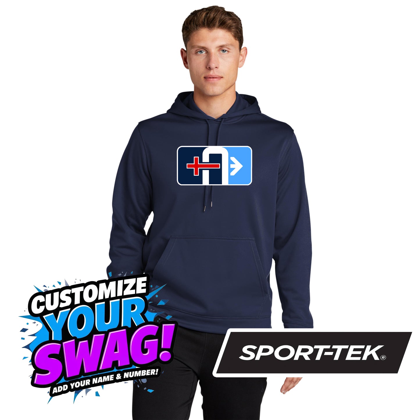 Sport-Tek Sport-Wick Fleece Hooded Pullover F244 - Arrows Baseball