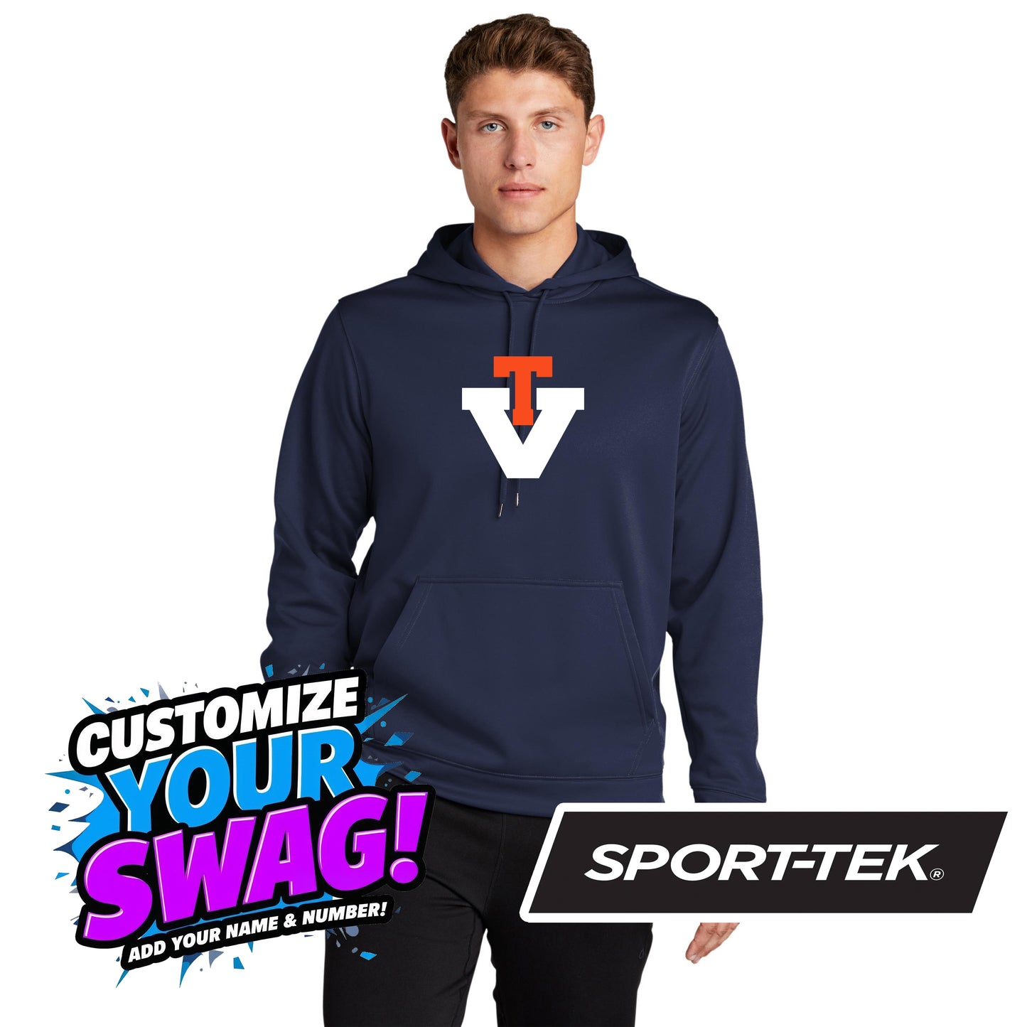 Sport-Tek Sport-Wick Fleece Hooded Pullover F244 - Team Virginia Baseball