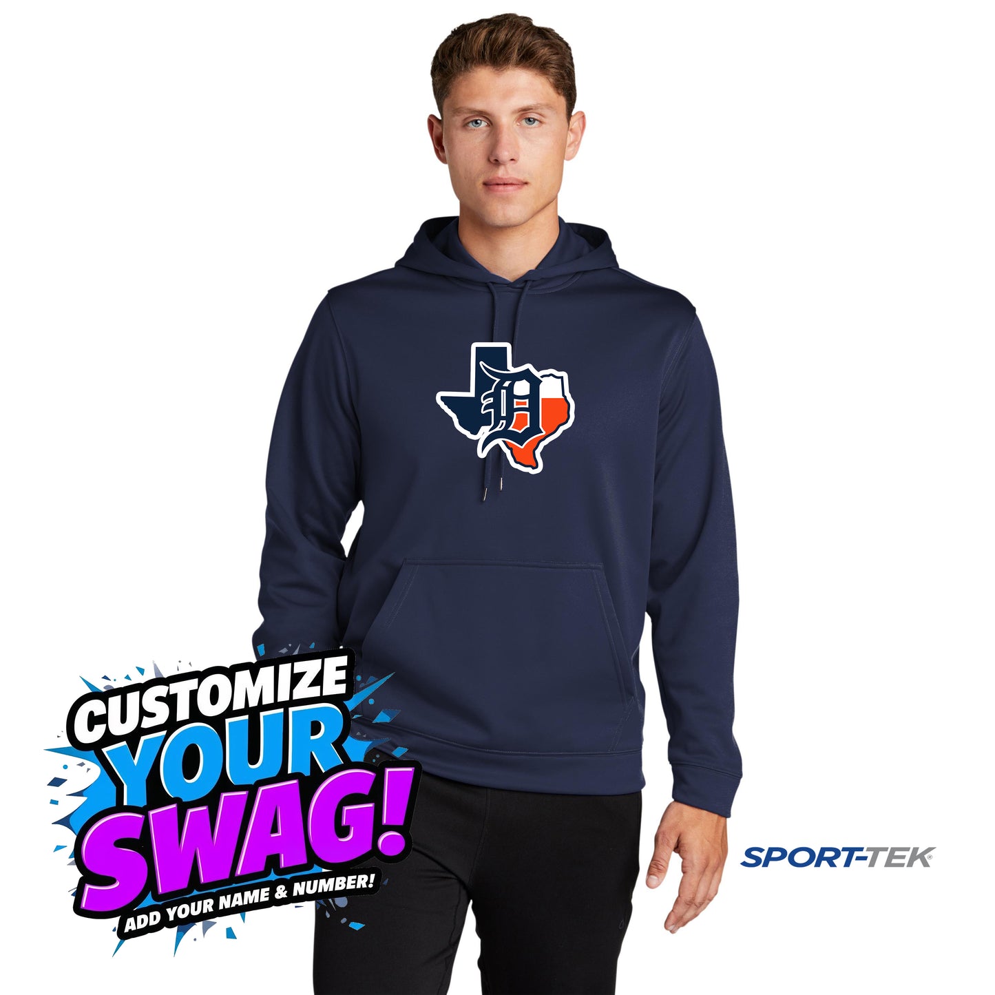 Sport-Tek Sport-Wick Fleece Hooded Pullover - Dallas Tigers Baseball