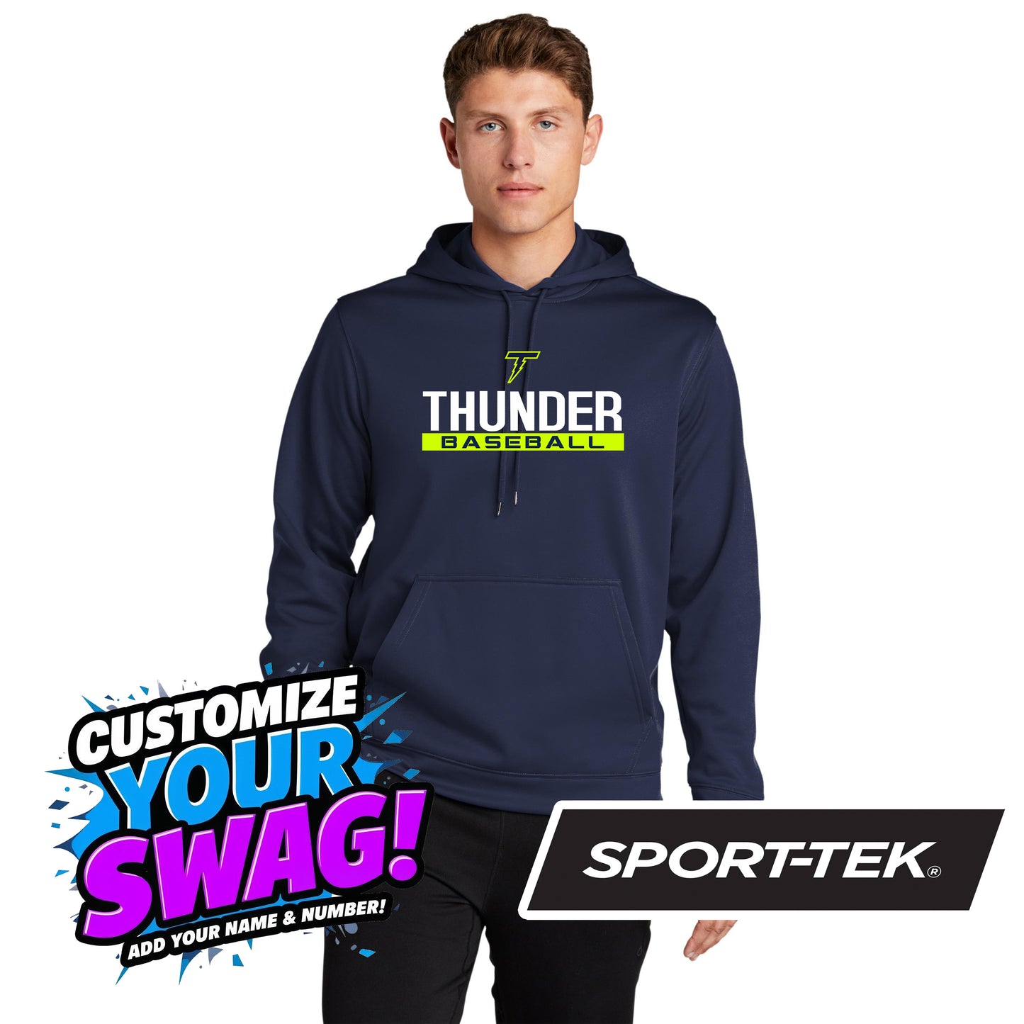 Sport-Tek Sport-Wick Fleece Hooded Pullover F244 - Ponte Vedra Thunder Baseball