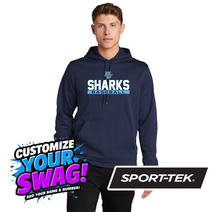 Sport-Tek Sport-Wick Fleece Hooded Pullover - PVAA Sharks
