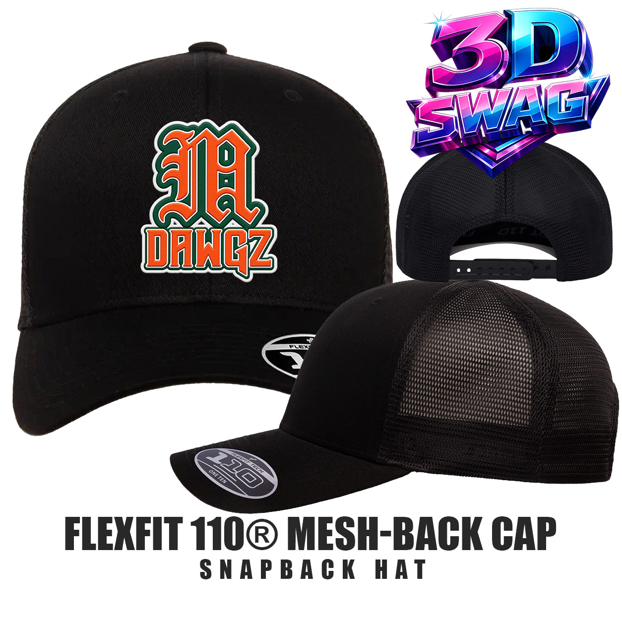 Miami Metro Dawgz - Flexfit 110M Adult 110reg Mesh Cap