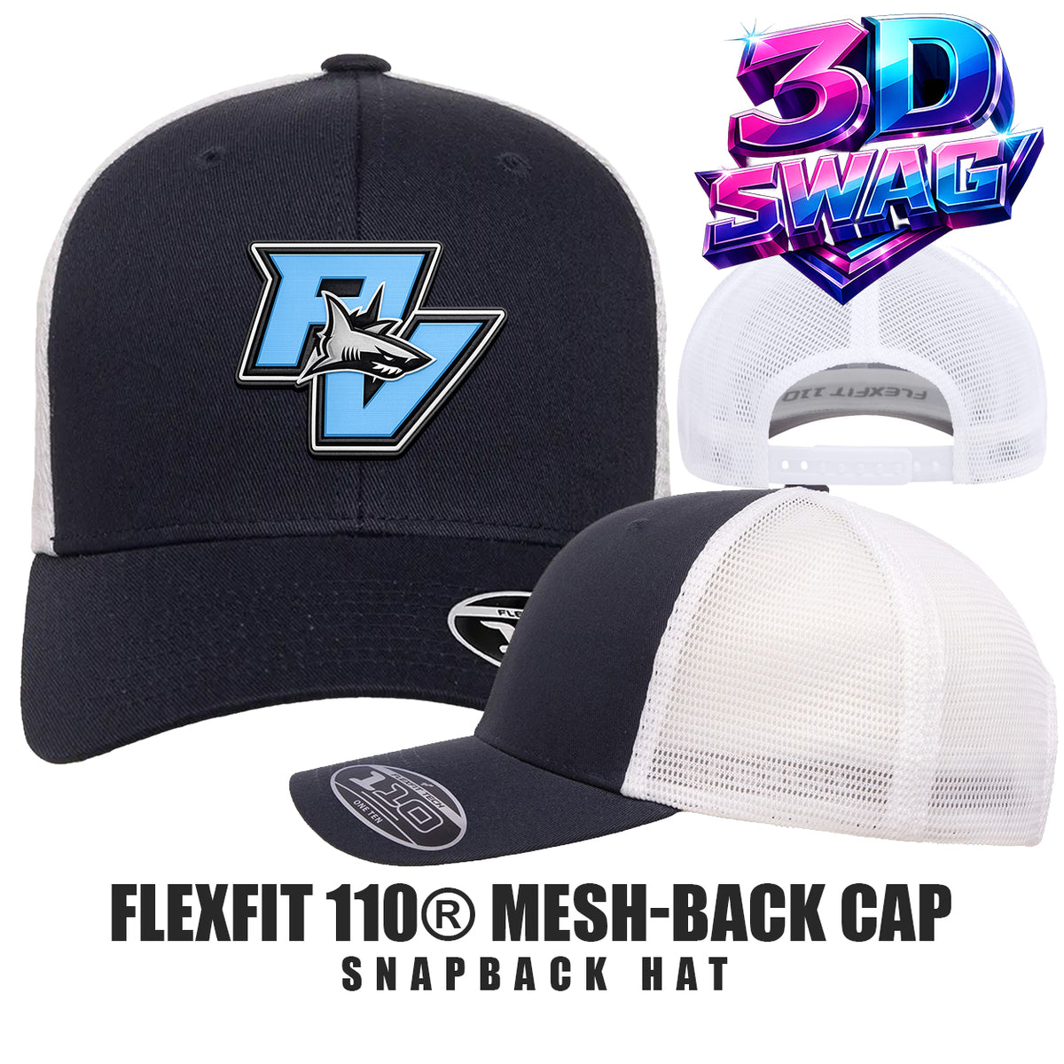 PV SHARKS - Flexfit 110M Adult 110reg Mesh Cap