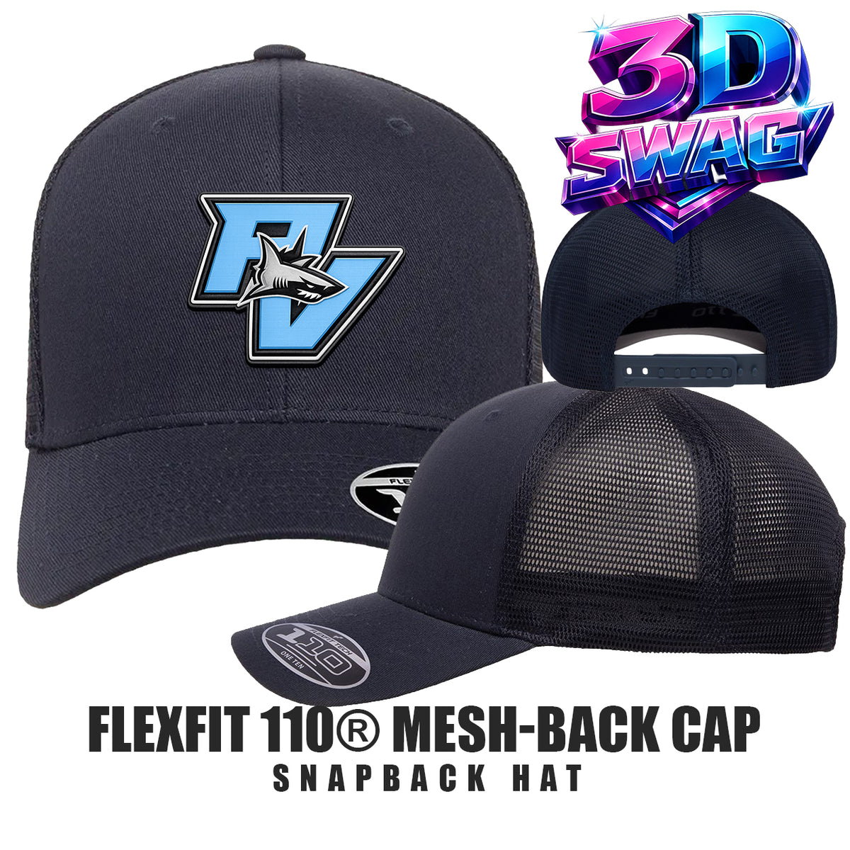 PV SHARKS - Flexfit 110M Adult 110reg Mesh Cap