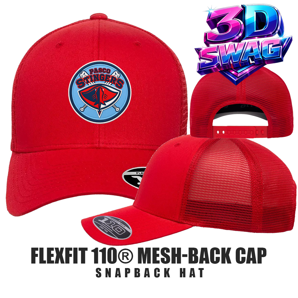 Pasco Stingers Baseball - Flexfit 110M Adult 110reg Mesh Cap