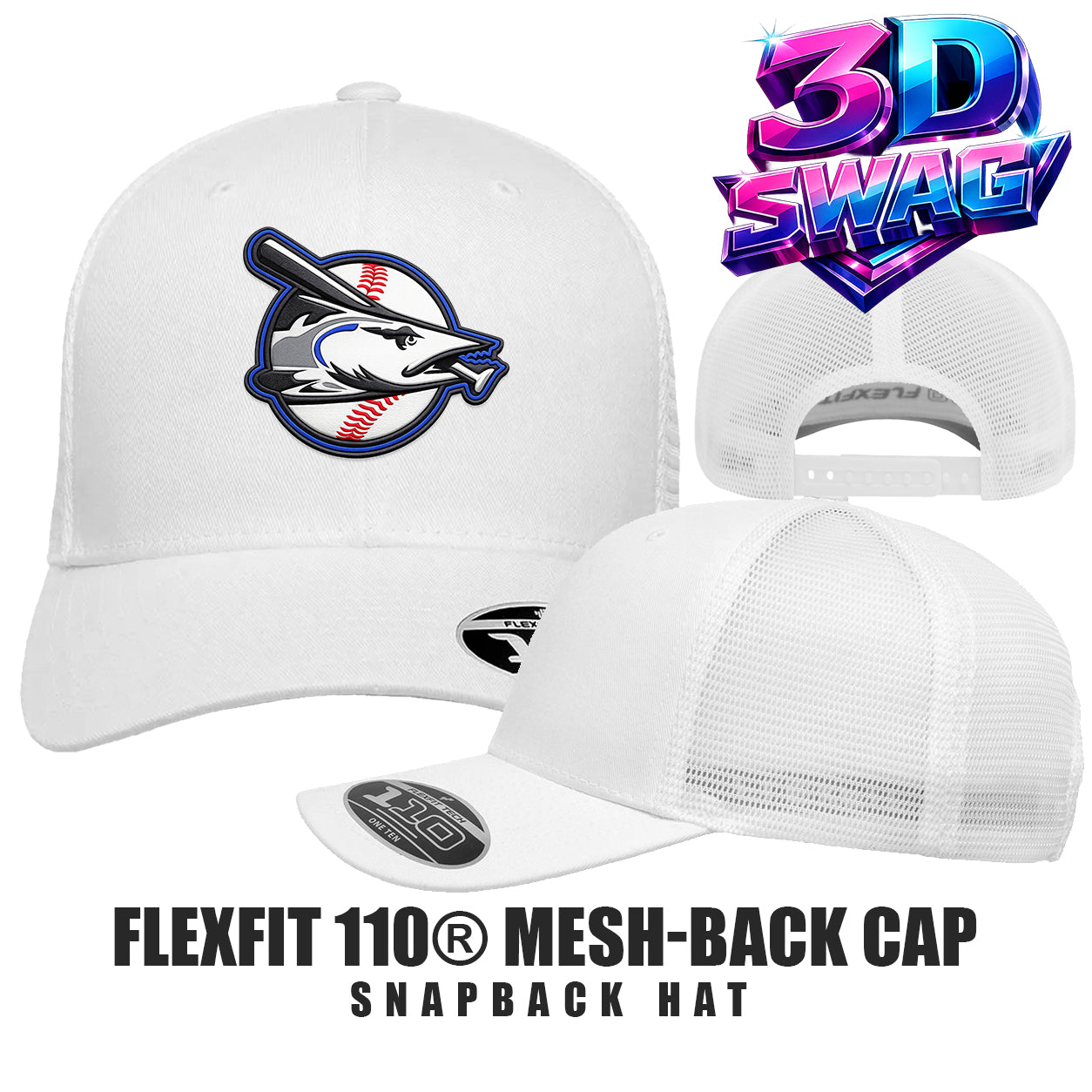 Jax Beach Baseball - Flexfit 110M Adult 110reg Mesh Cap