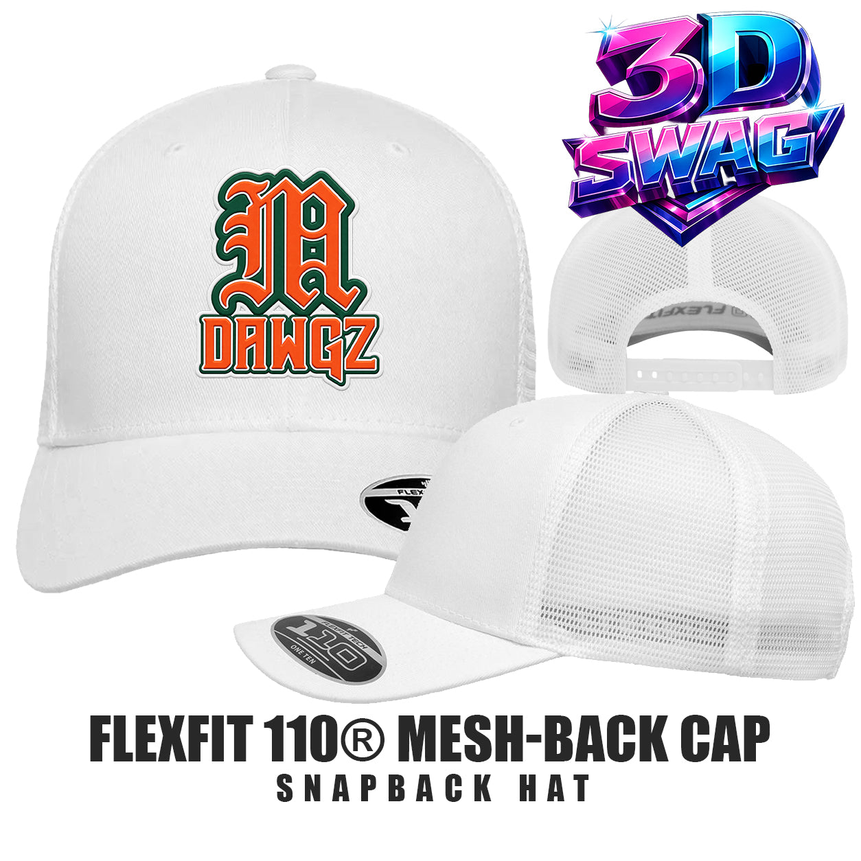 Miami Metro Dawgz - Flexfit 110M Adult 110reg Mesh Cap
