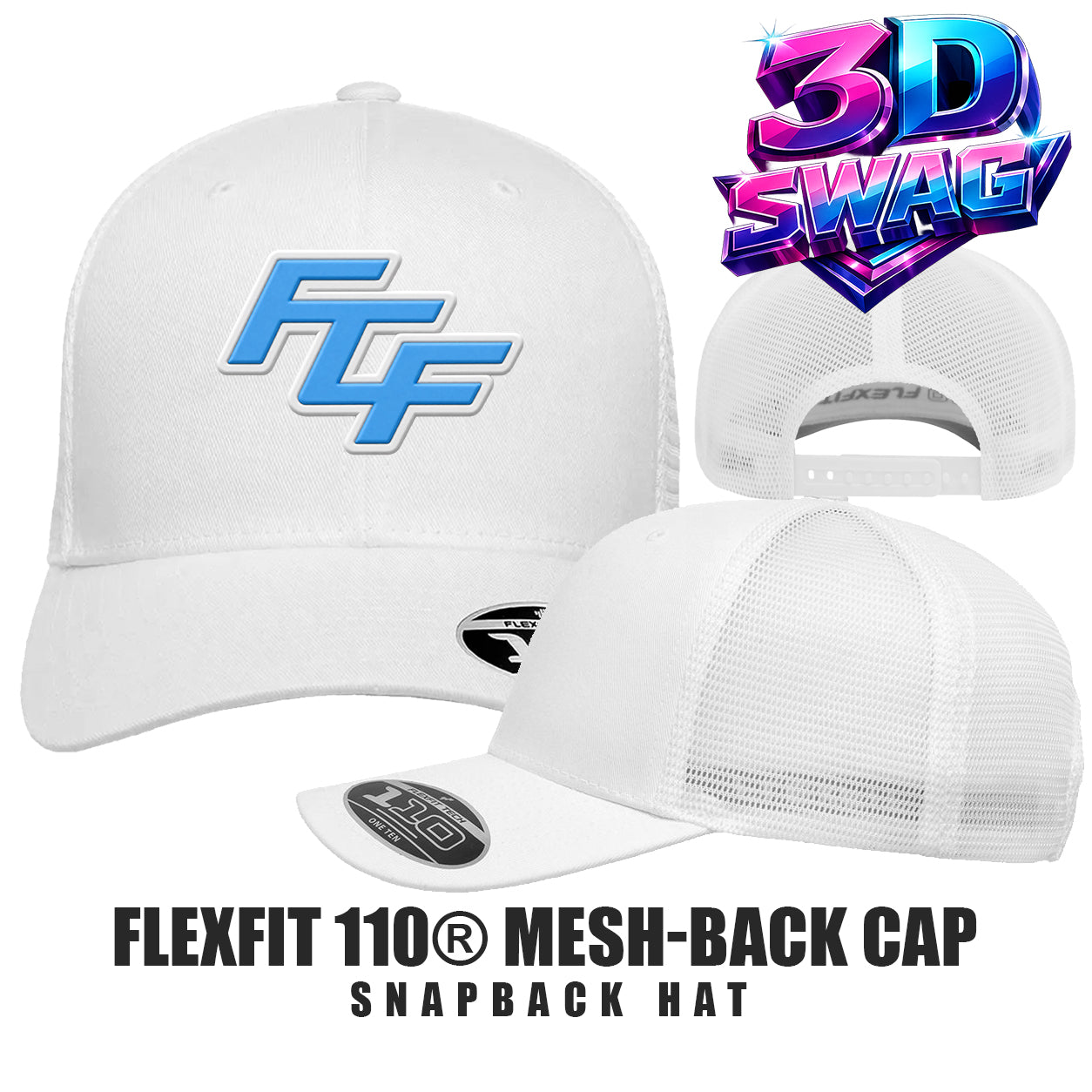 FCF Flight Baseball Blue - Flexfit 110M Adult 110reg Mesh Cap