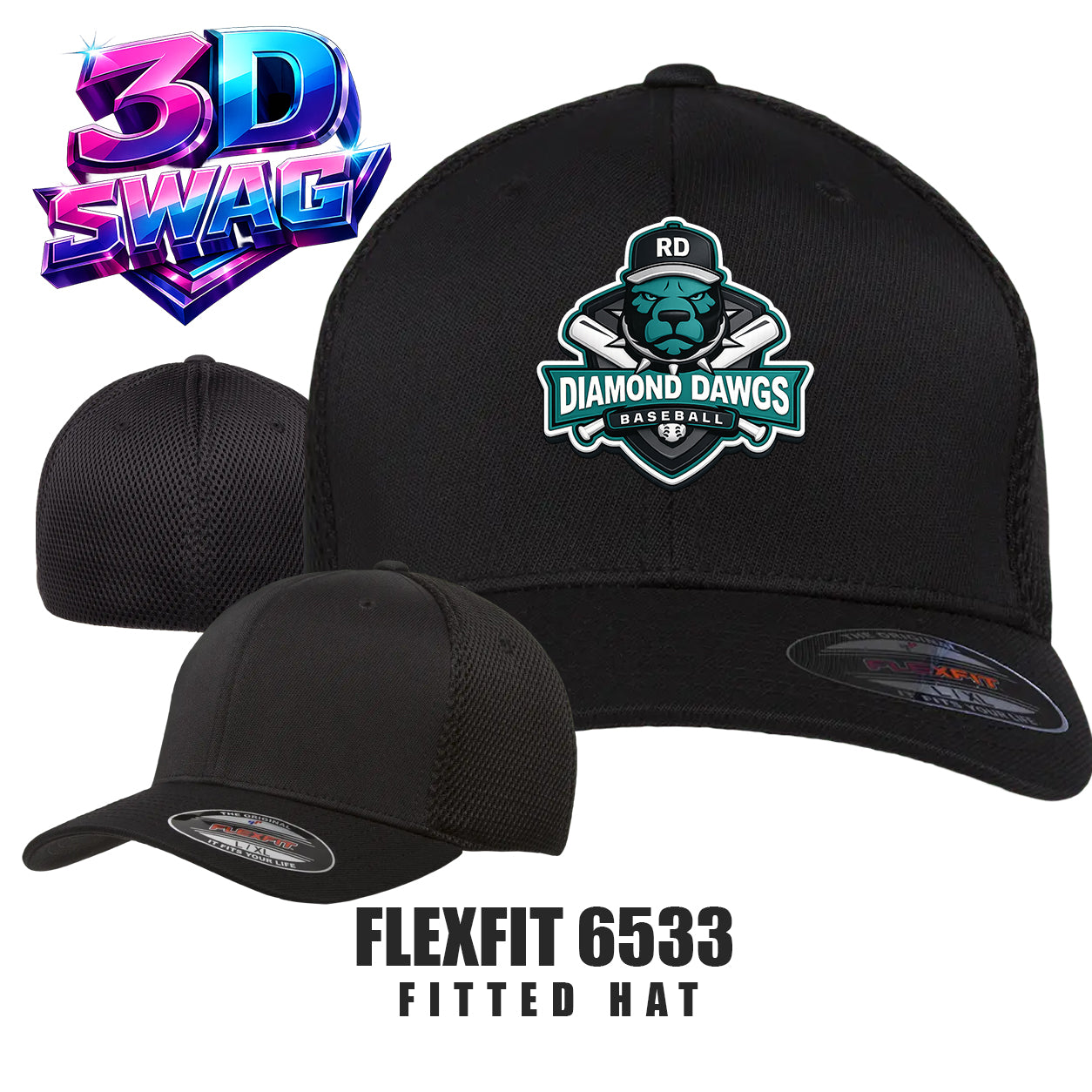 DIAMOND DAWGS - Flexfit 6533 Adult Ultrafibre and Airmesh Cap