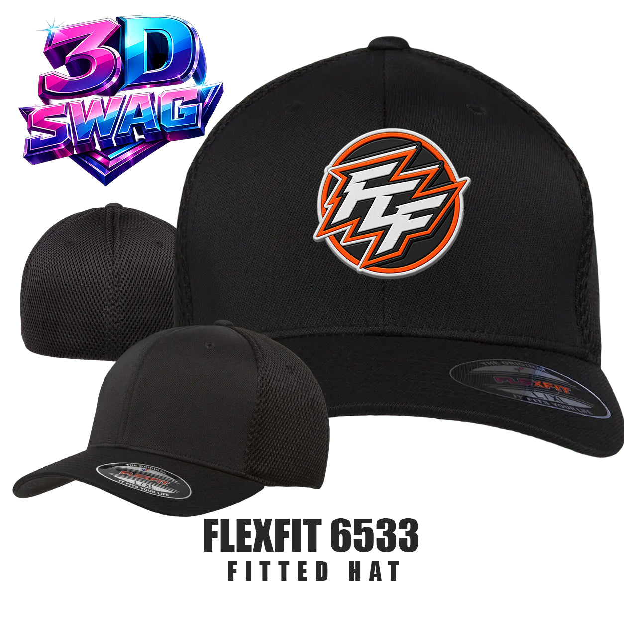 FCF Flight Baseball - Flexfit 6533 Adult Ultrafibre and Airmesh Cap