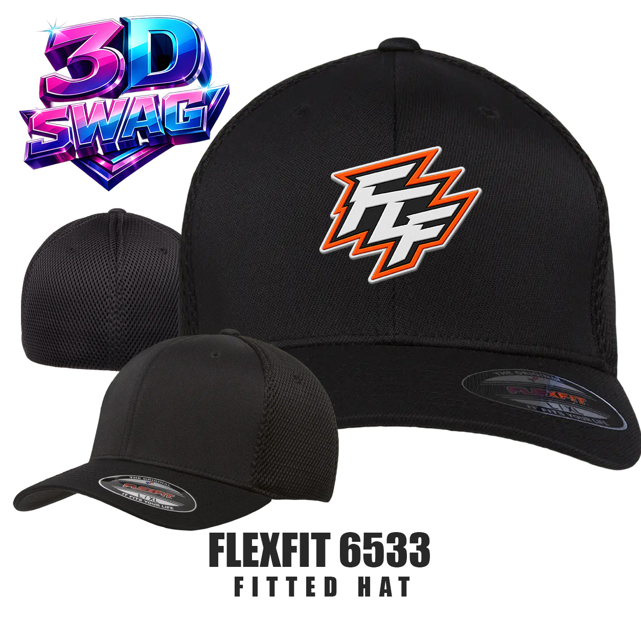 FCF Flight Baseball - Flexfit 6533 Adult Ultrafibre and Airmesh Cap