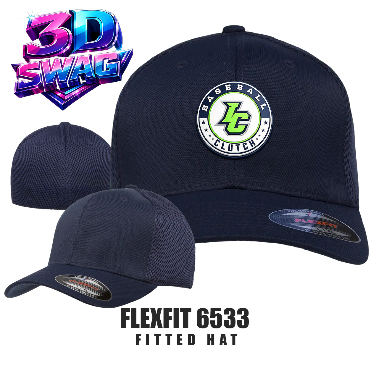 Indy Clutch Baseball - Flexfit 6533 Adult Ultrafibre and Airmesh Cap