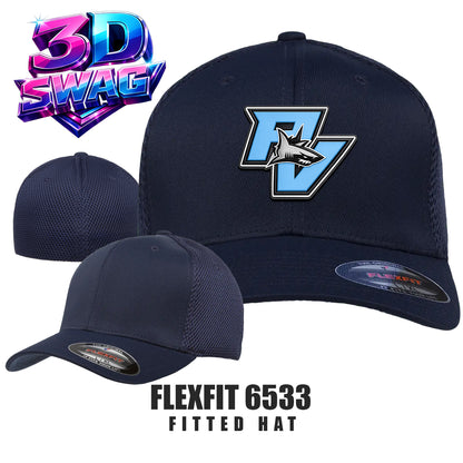 PV SHARKS - Flexfit 6533 Adult Ultrafibre and Airmesh Cap