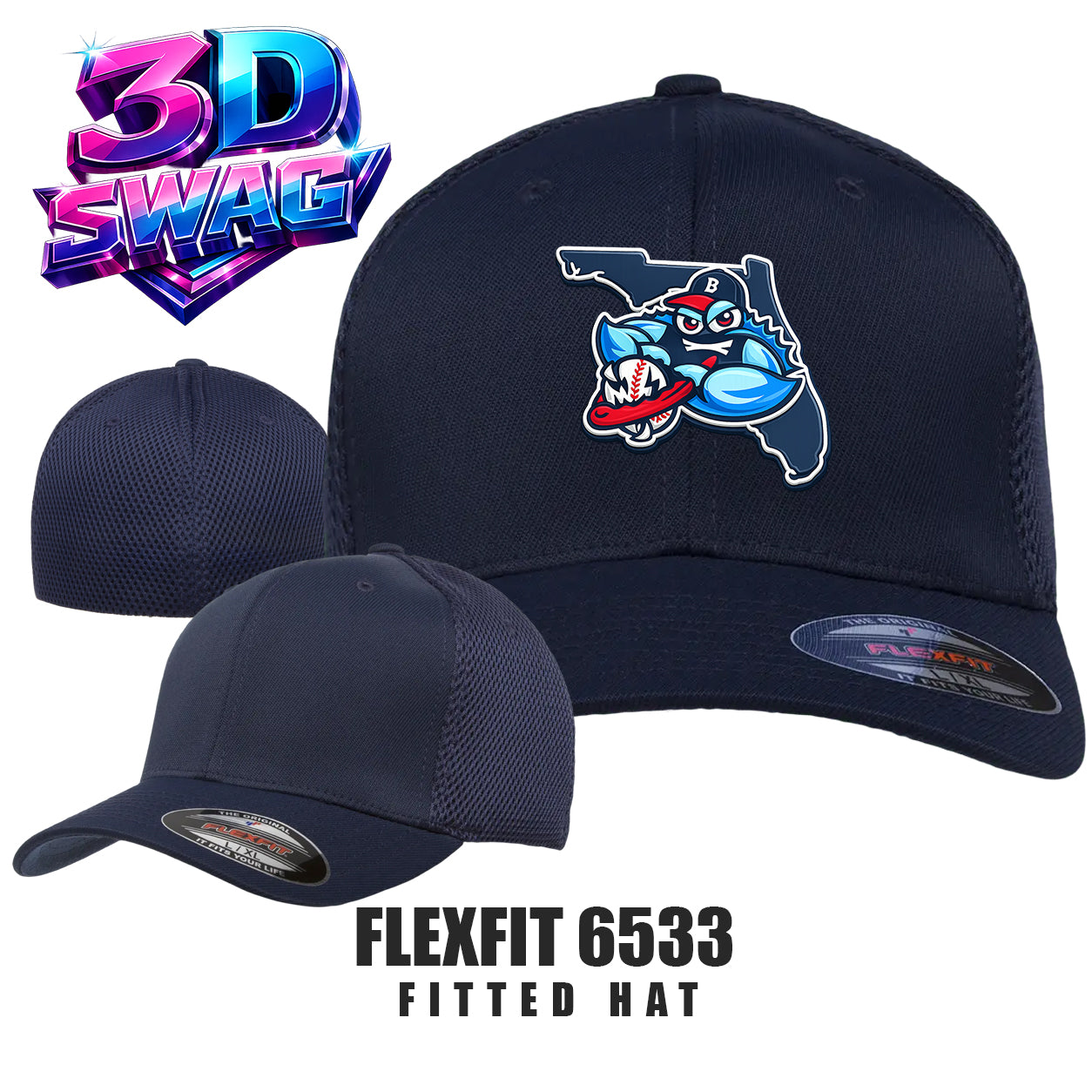BLUECLAWS - Flexfit 6533 Adult Ultrafibre and Airmesh Cap