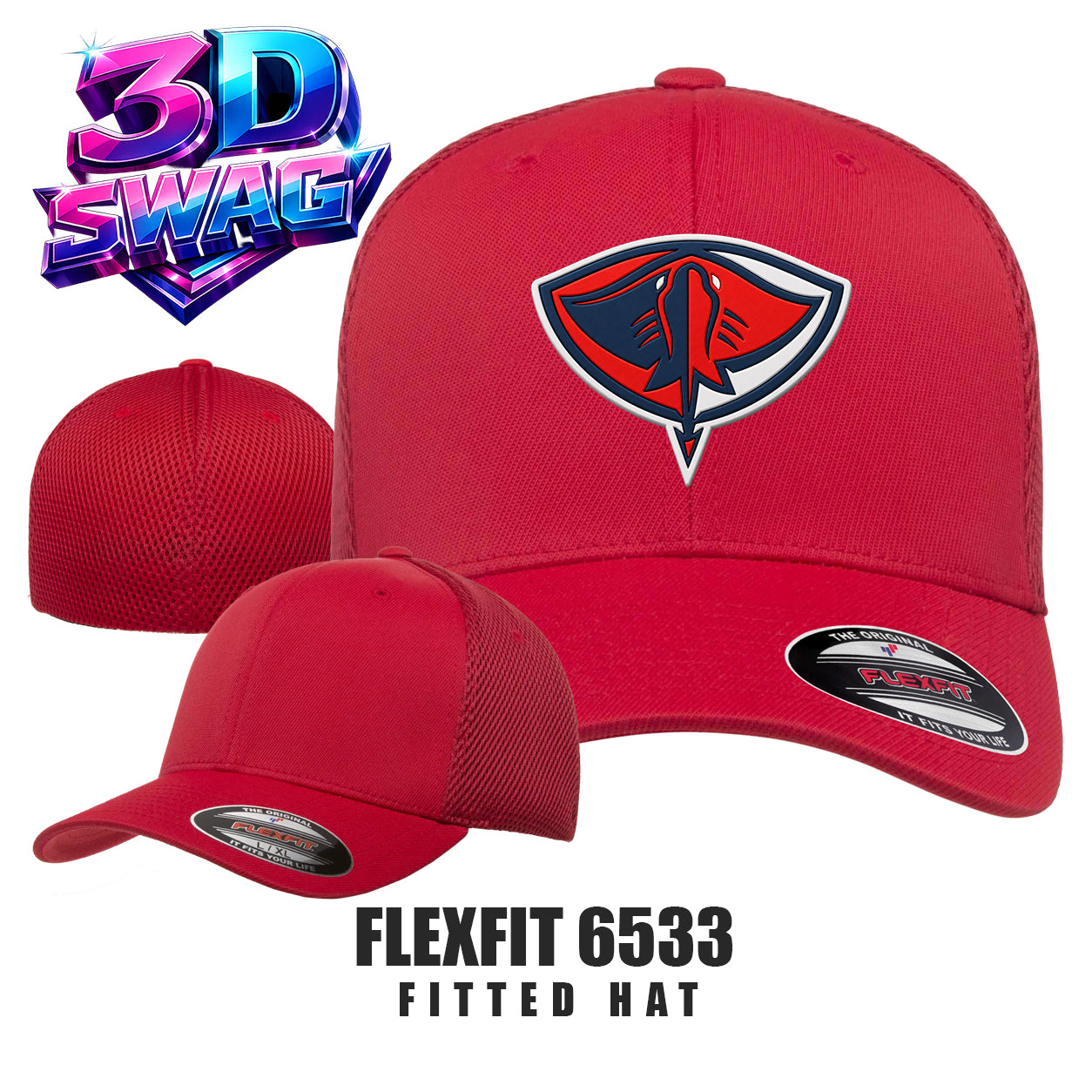 Pasco Stingers Baseball - Flexfit 6533 Adult Ultrafibre and Airmesh Cap