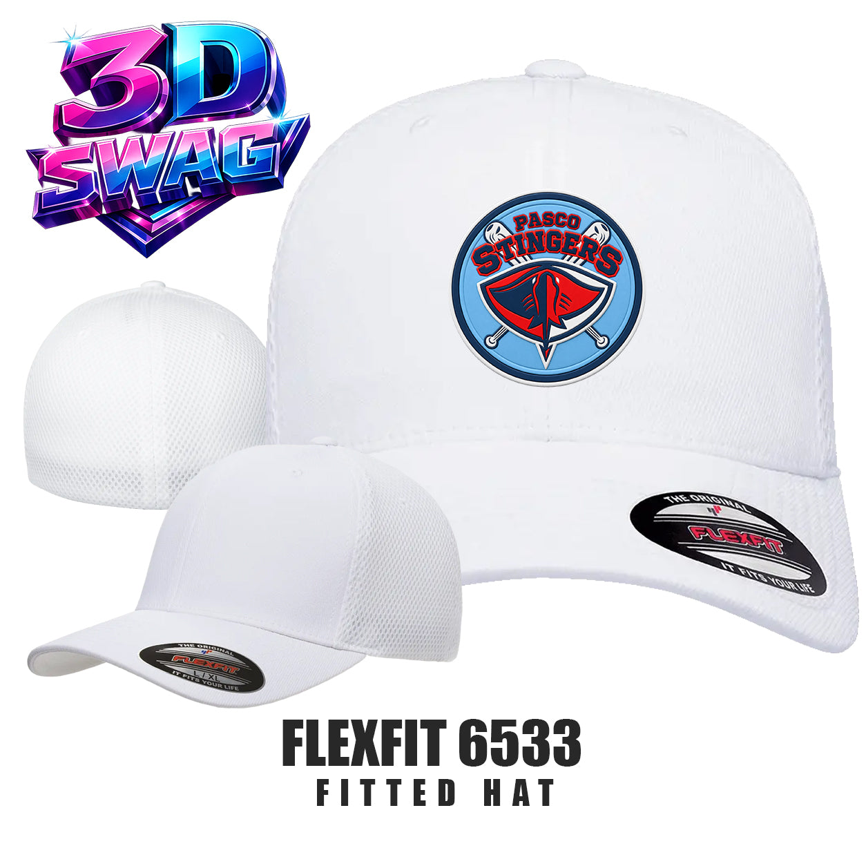 Pasco Stingers Baseball - Flexfit 6533 Adult Ultrafibre and Airmesh Cap