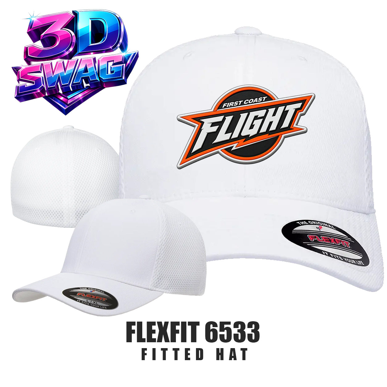 FCF Flight Baseball - Flexfit 6533 Adult Ultrafibre and Airmesh Cap