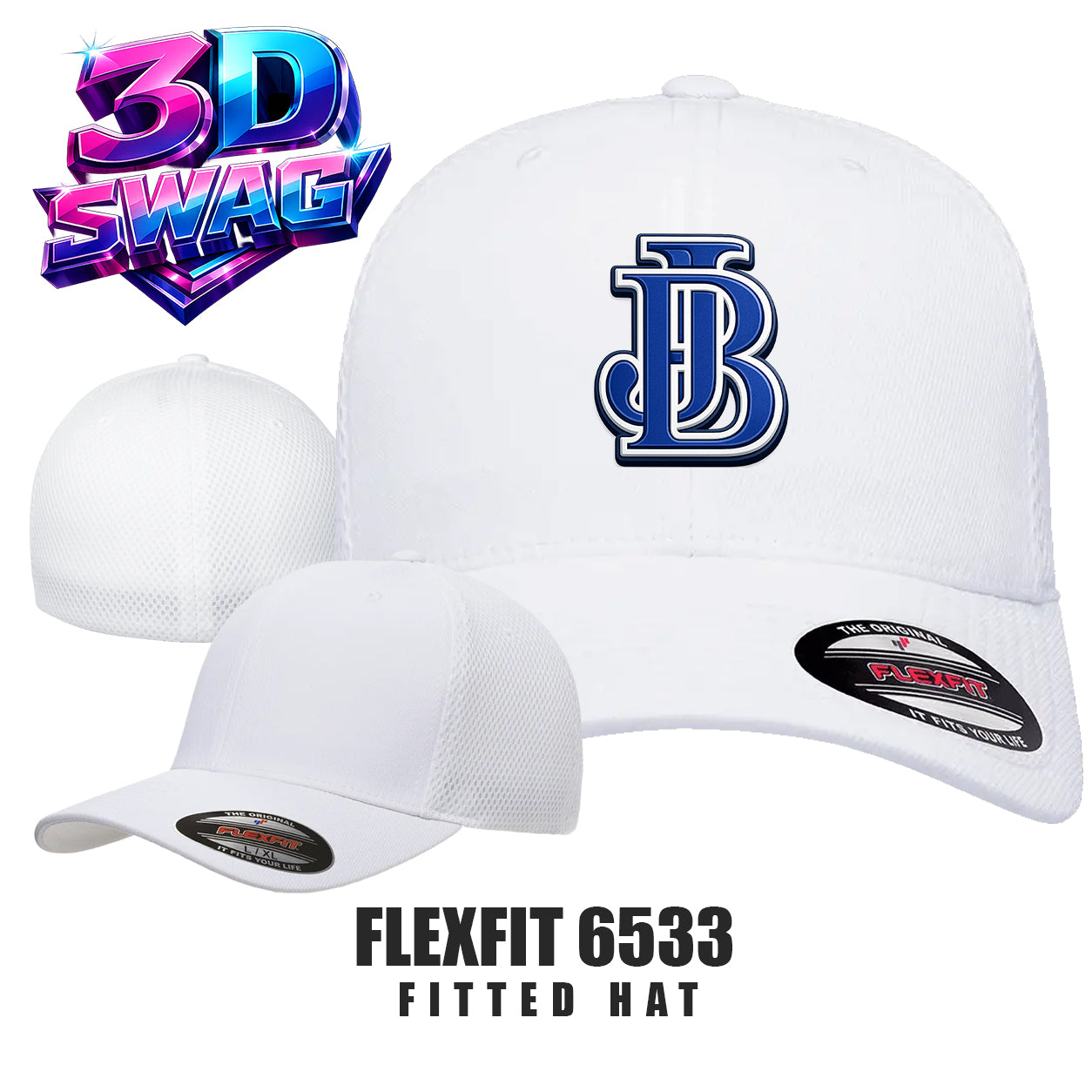 Jax Beach Baseball - Flexfit 6533 Adult Ultrafibre and Airmesh Cap