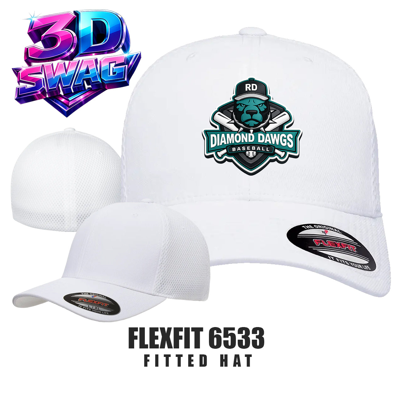 DIAMOND DAWGS - Flexfit 6533 Adult Ultrafibre and Airmesh Cap