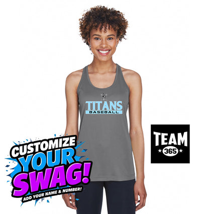 Team 365 TT11WRC Women's Zone Performance Racerback Tank - St. Johns Titans Baseball