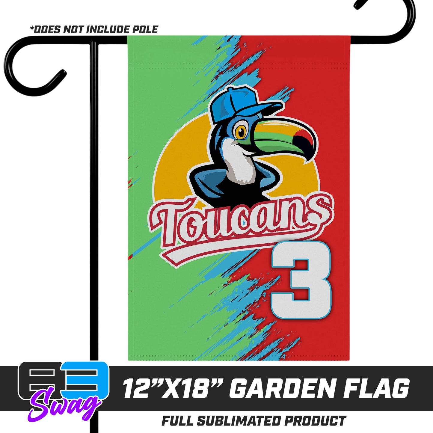 12"x18" Garden Flag - Toucans Baseball LV