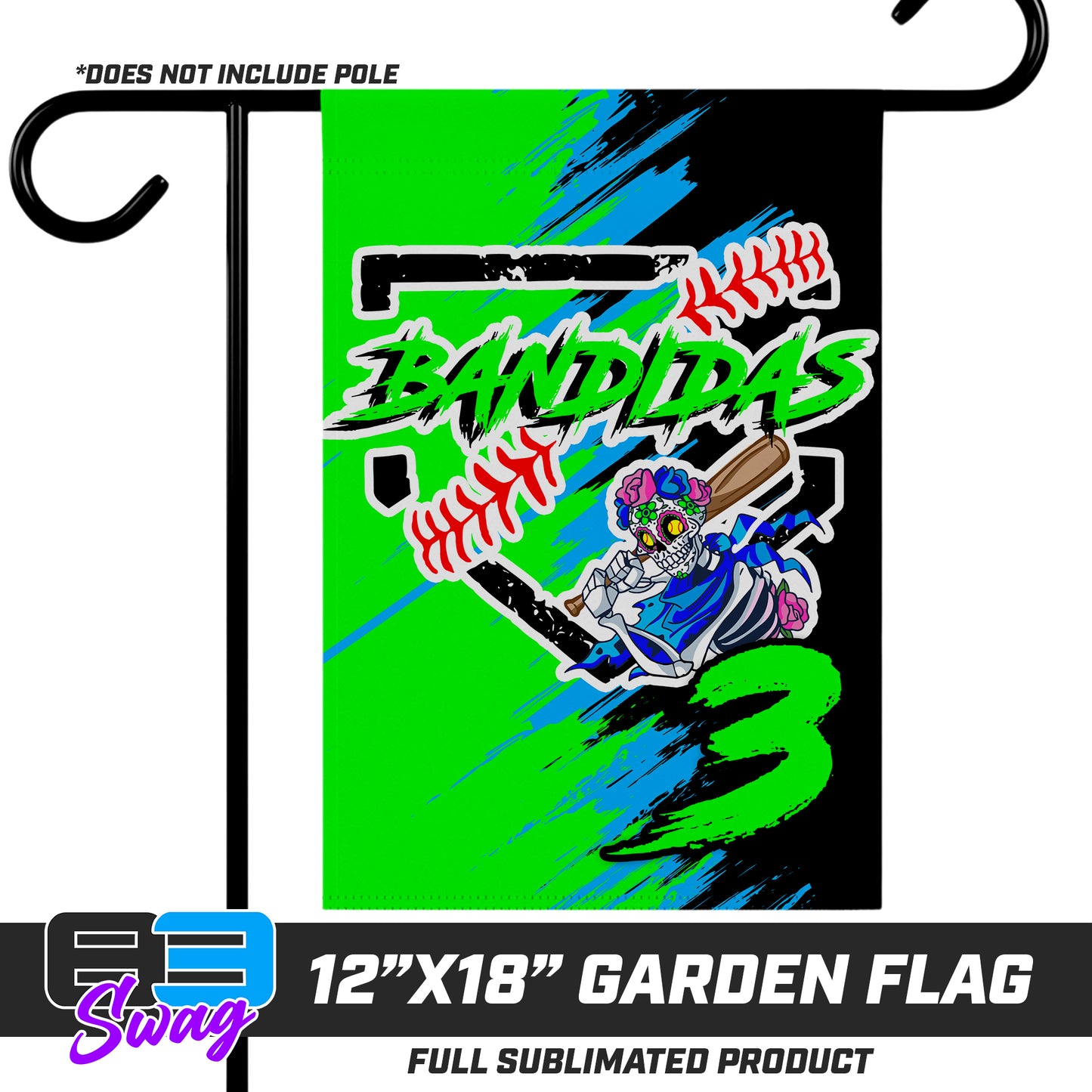 12"x18" Garden Flag - Baker Bandidas Softball