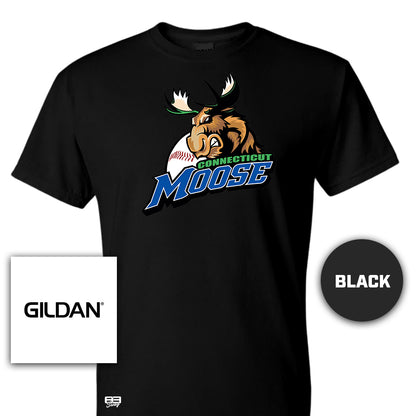 Gildan Youth & Adult 5.5 oz, 50-50 T-Shirt - Connecticut Moose Baseball V1