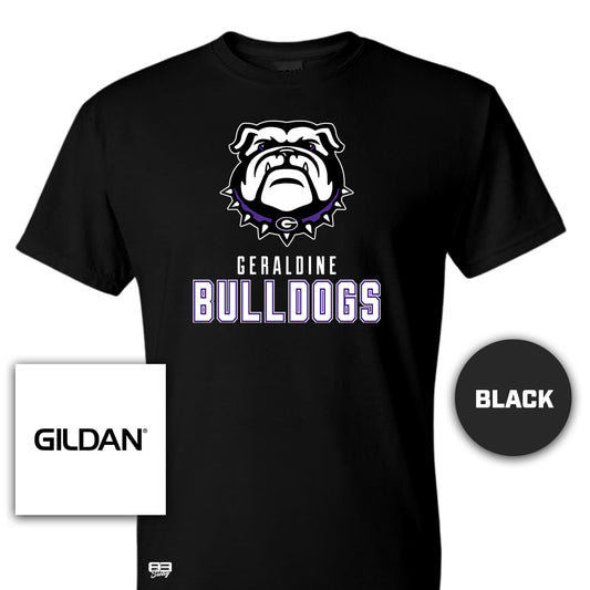 Gildan Youth & Adult 5.5 oz, 50-50 T-Shirt - Geraldine Bulldogs Football V2