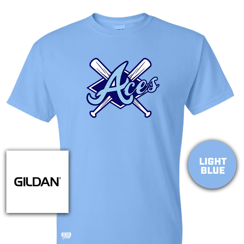 Gildan Youth & Adult 5.5 oz, 50-50 T-Shirt - Aces Baseball