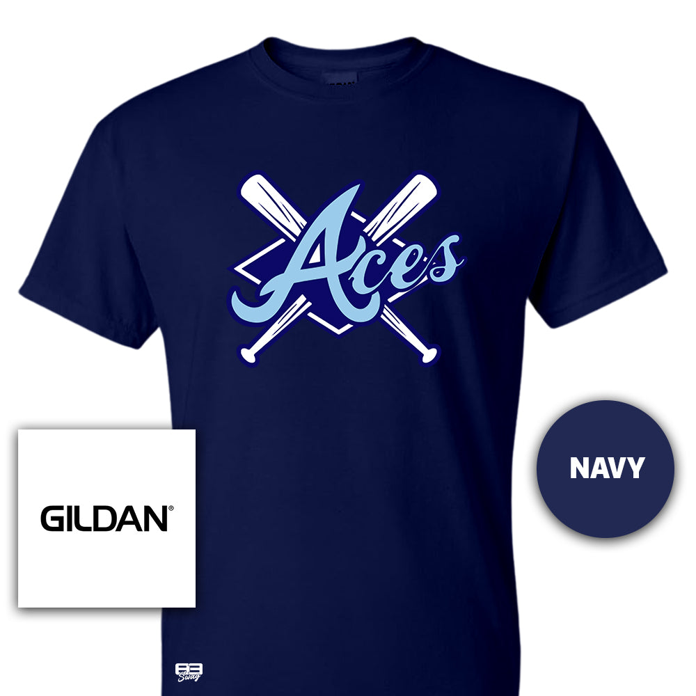 Gildan Youth & Adult 5.5 oz, 50-50 T-Shirt - Aces Baseball