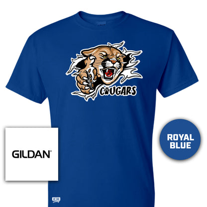 Gildan Youth & Adult 5.5 oz, 50-50 T-Shirt - North Caroline Cougars Football