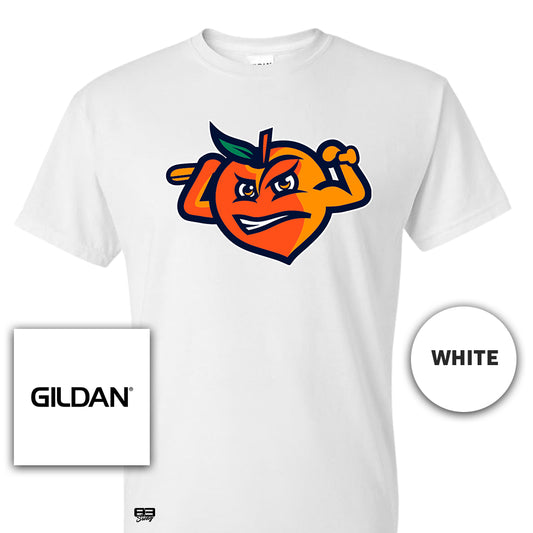 Gildan Youth & Adult 5.5 oz, 50-50 T-Shirt - Peach Clobbers Baseball