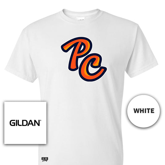 Gildan Youth & Adult 5.5 oz, 50-50 T-Shirt - Peach Clobbers Baseball V2