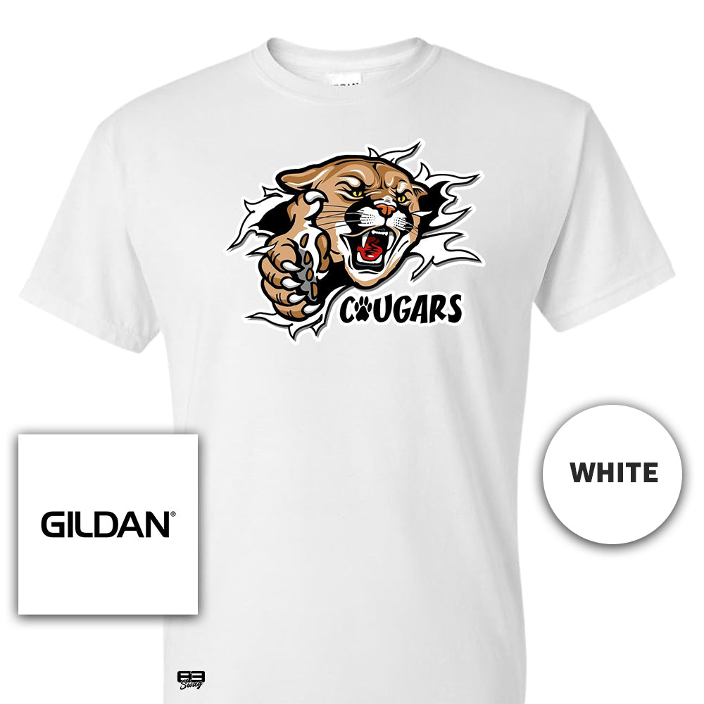 Gildan Youth & Adult 5.5 oz, 50-50 T-Shirt - North Caroline Cougars Football