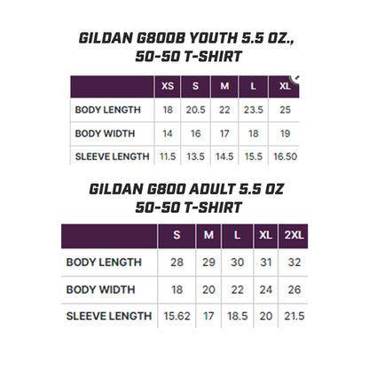 Gildan Youth & Adult 5.5 oz, 50-50 T-Shirt - FCA Blueclaws Baseball